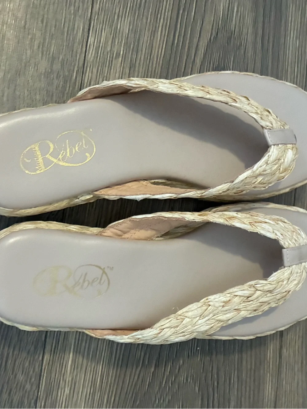 Woven Cream Espadrille Platform Slides